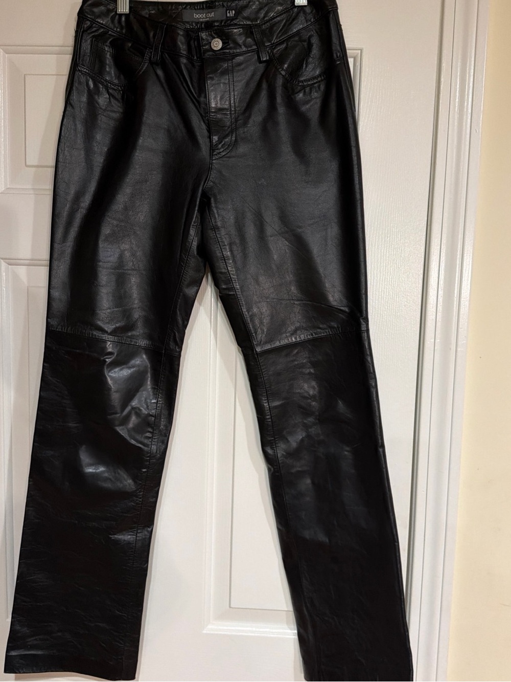 Vintage 90s Gap 100% leather 5 pocket bootleg pant size 6